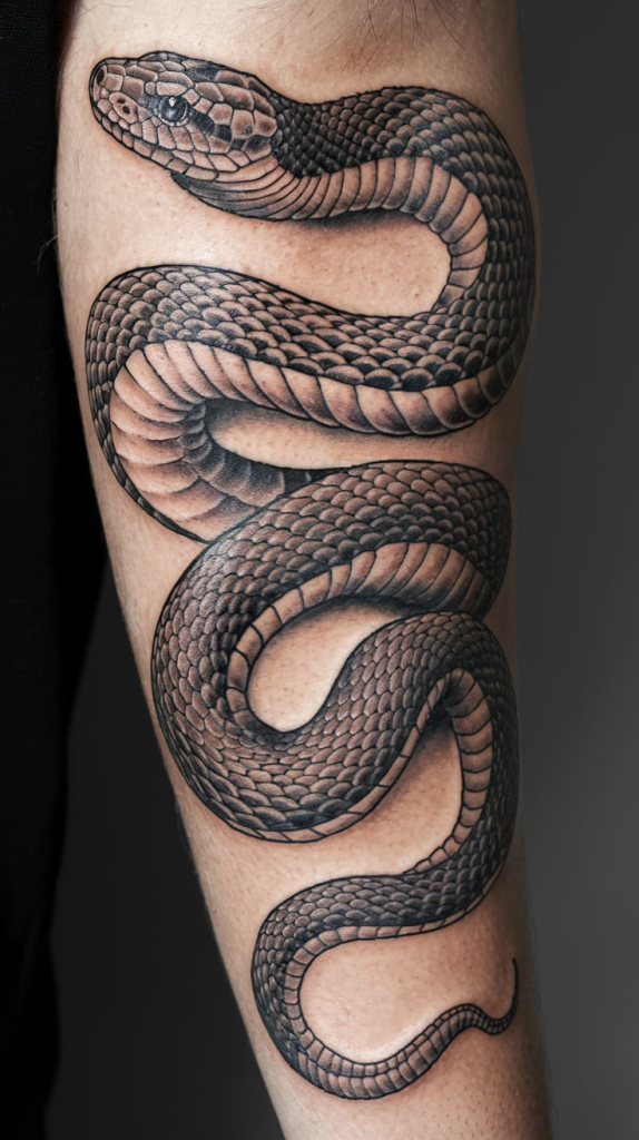 snake skull tattoo