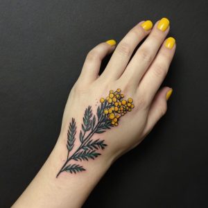 tattoo hand flower