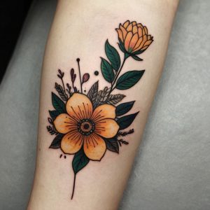 upper arm flower tattoos