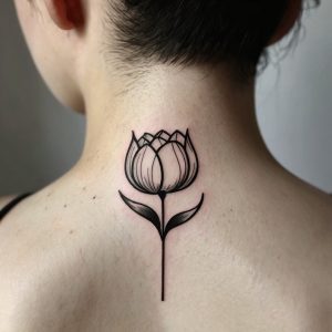 violet flower tattoo black and white