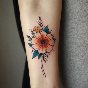 women’s flower arm tattoos