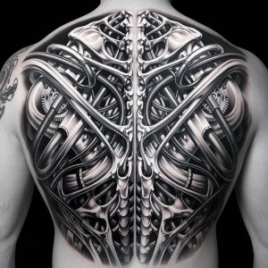 back of arm tattoo male