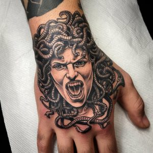 black medusa tattoo