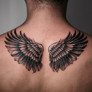 chest tattoos of wings