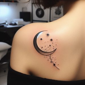 cute small top of shoulder tattoo for girls