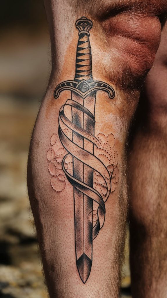 forearm sword tattoos