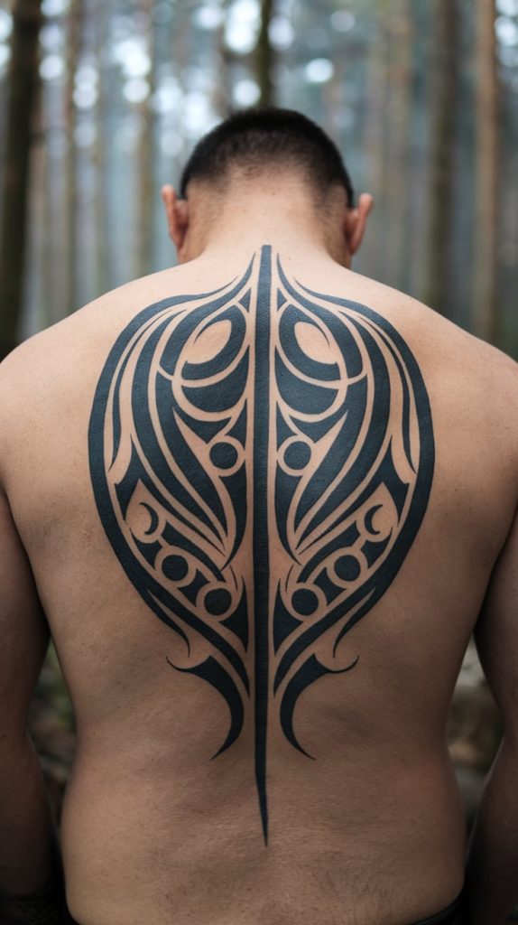 male upper back tattoo