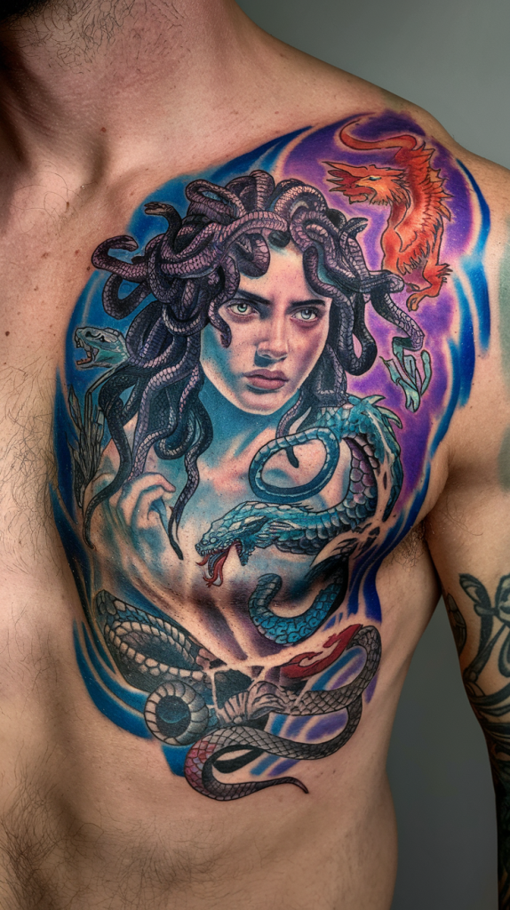 medusa back tattoo