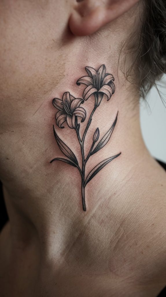 red flower tattoo