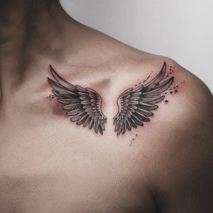 small angel wings tattoo