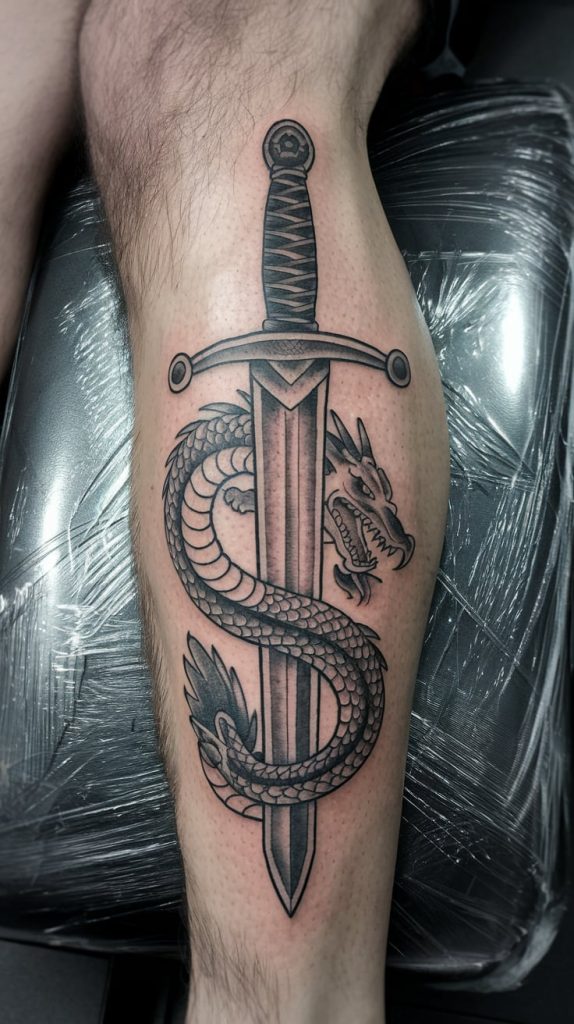 snake sword tattoo