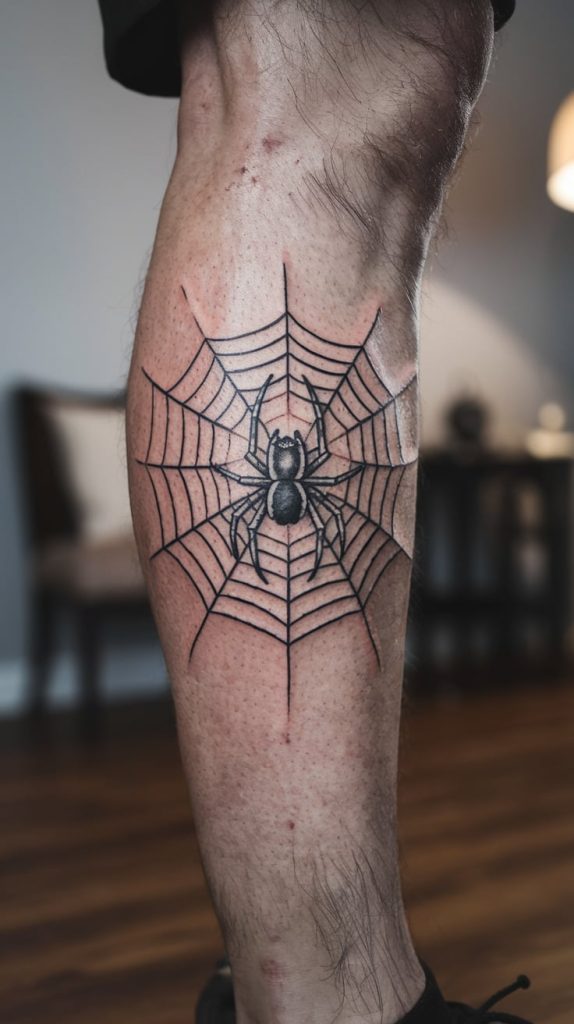 spider neck tattoo