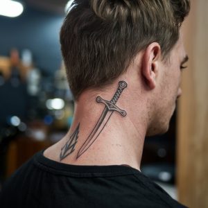 sword back tattoo