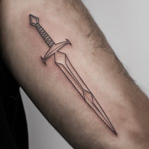 sword tattoo forearm