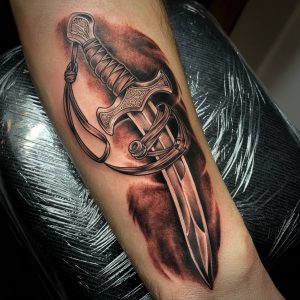 sword tattoos on forearm