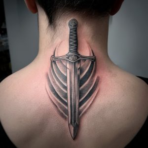 swords crossed tattoo