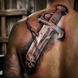 tattoo sword snake